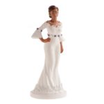 Topkagefigur bryllup brud lang kjole opsat hår 16cm