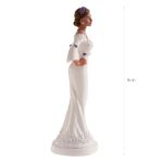 Topkagefigur bryllup brud lang kjole opsat hår 16cm